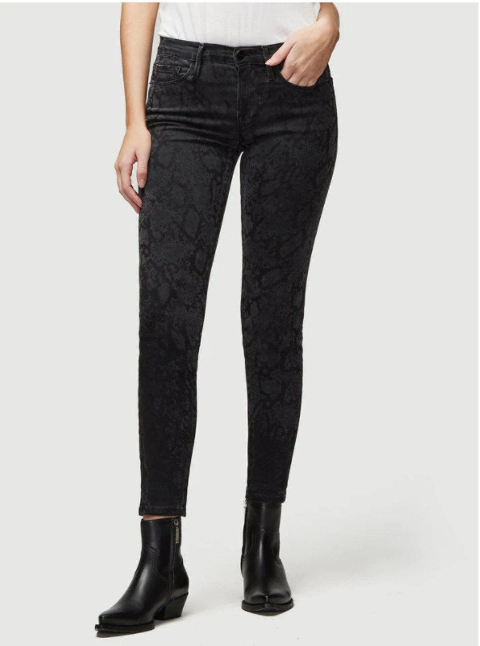 FRAME Denim NWT Le Skinny Denim Jeans De Jeanne in Tonal Python // 27